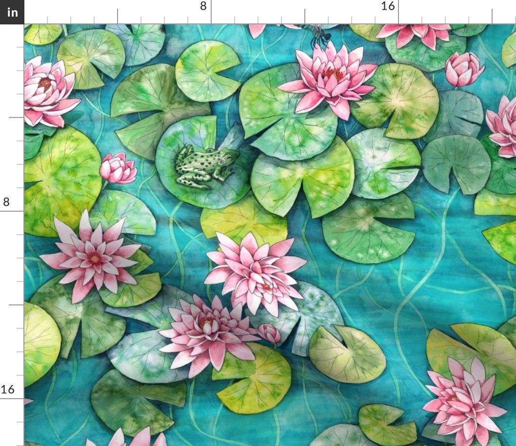 Waterlillies, Waterlilly, Lillypad watercolor