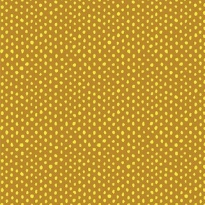 hand drawn polka dot tumeric yellow mustard SMALL