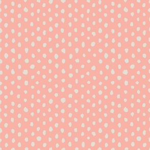 vintage pink beige polka dots Medium