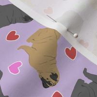 Tiny Pugs - Valentine hearts
