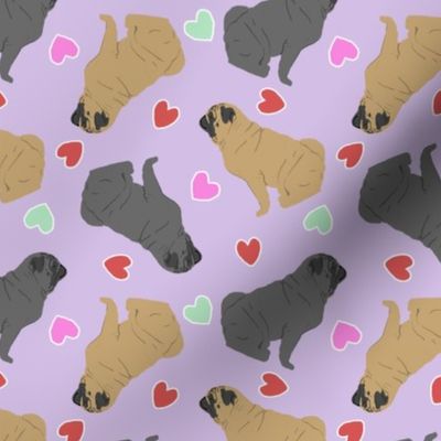 Tiny Pugs - Valentine hearts