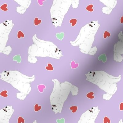 Tiny Samoyed - Valentine hearts
