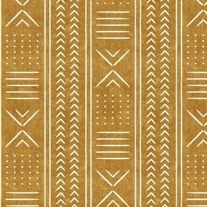 (extra small scale) mustard mud cloth - arrow cross dot - mudcloth home decor tribal - C22
