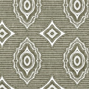 boho home decor - mandala stripes - olive - LAD22