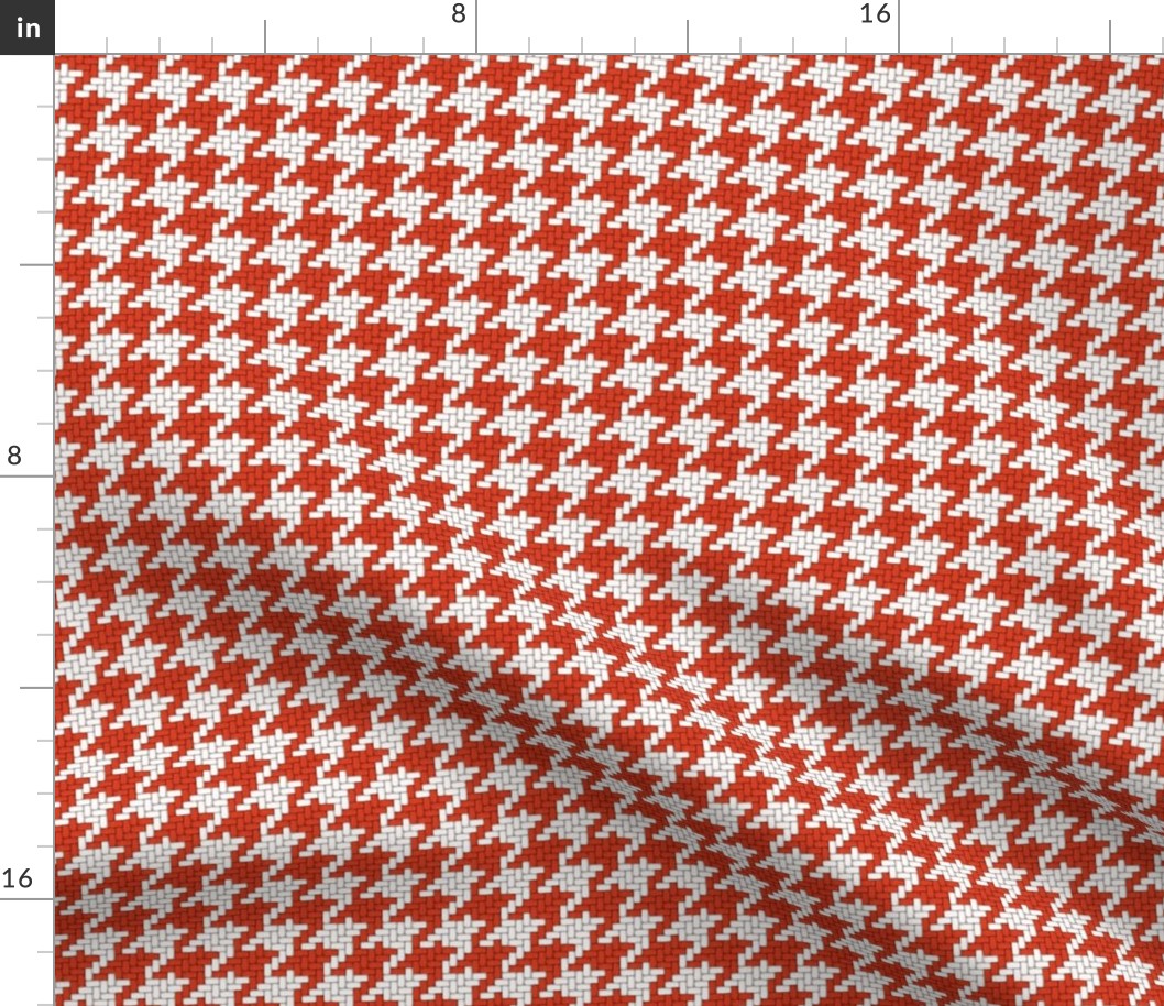 Small Red and White Houndstooth Plaid