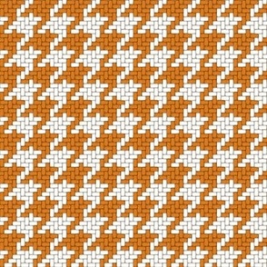 Small Orange and White Houndstooth Plaid