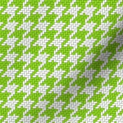 Small Lime Green and White Houndstooth Plaid