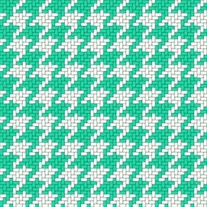 Small Mint Green and White Houndstooth Plaid