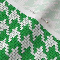 Small Green and White Houndstooth Plaid