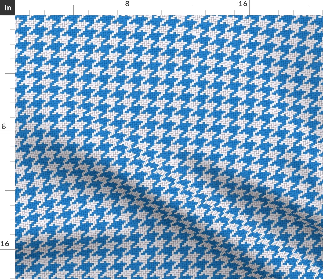 Small Blue and White Houndstooth Plaid