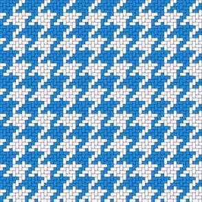 Small Blue and White Houndstooth Plaid