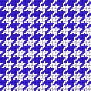 Small Dark Blue and White Houndstooth Plaid