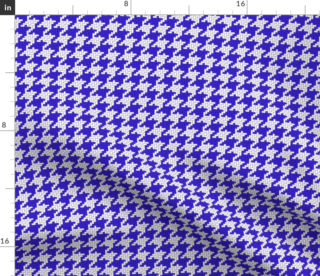 Small Dark Blue and White Houndstooth Plaid