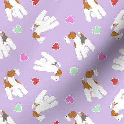 Tiny Wire Fox Terriers - Valentine hearts