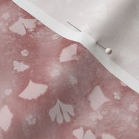 Ginkgo and Flower Sunprints on Shades of Dusty Rose