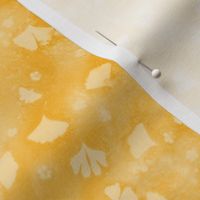 Ginkgo and Flower Sunprints on Shades of Golden Yellow