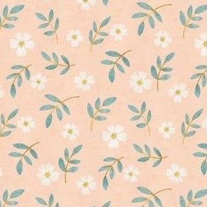 Dog Rose Ditsy Floral | Peach
