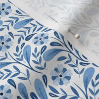 Monochrome Scandi Floral | Blue