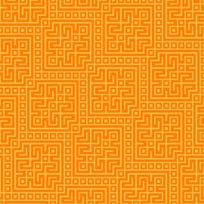 Geometric Grid Greek Boxes // Tiger Orange