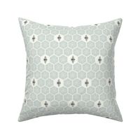 Bees Stitched Honeycomb - Medium - ROTATED - Light Blue - 