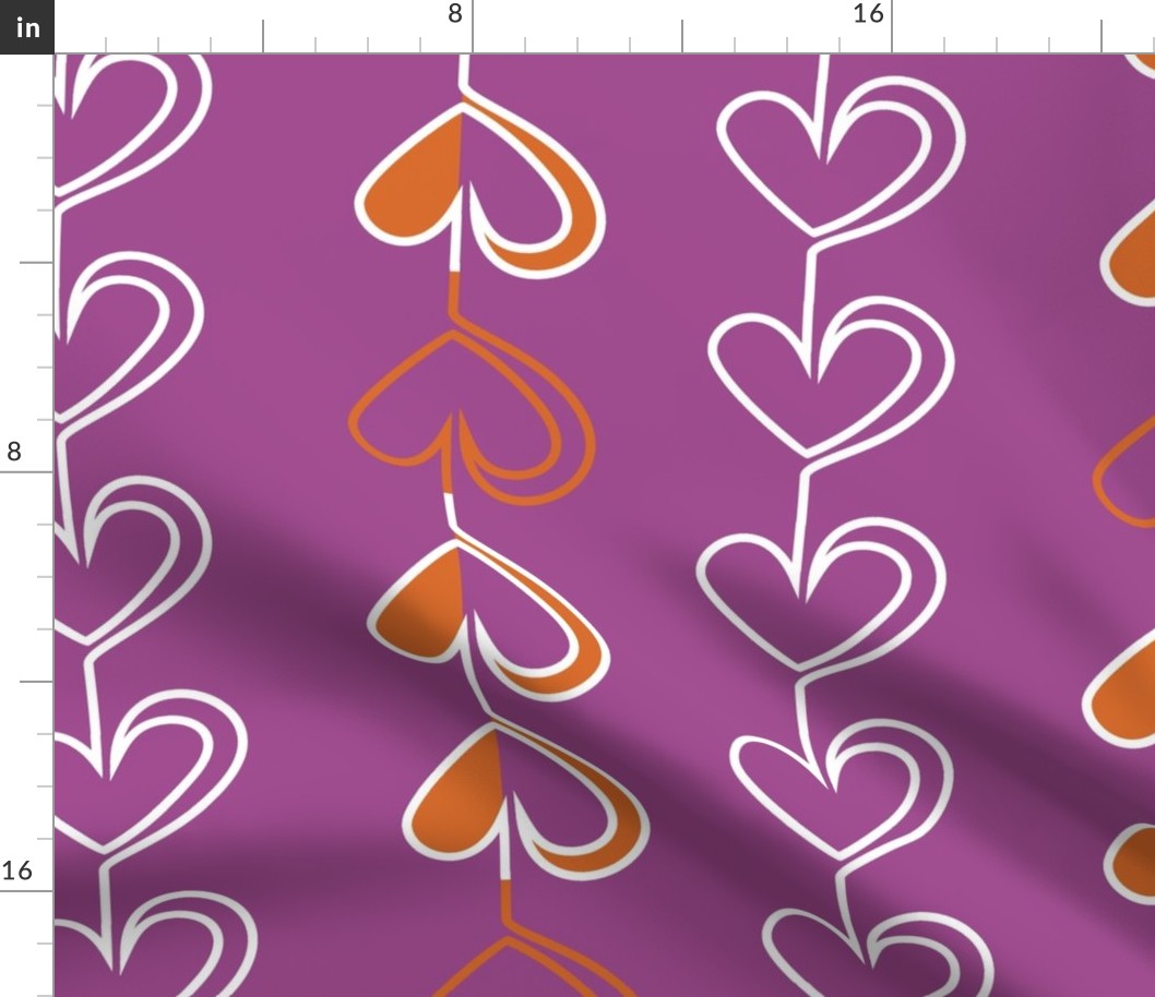 hearts orange-violet