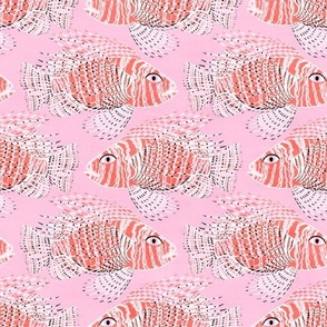 Mod Lionfishes - Coral Reef (cotton candy pink) medium 
