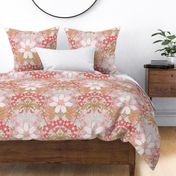 English Blooms Art Noveau (Gold - Coral - Gray) XL