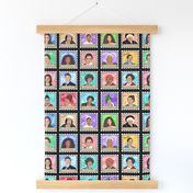 20 Black Women  of History 3" faux stamps