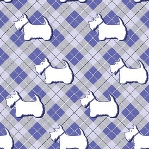 Purple Plaid Scottie Dog