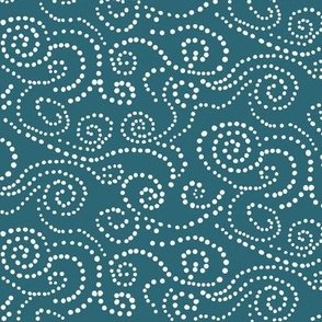 dots and swirls turquoise