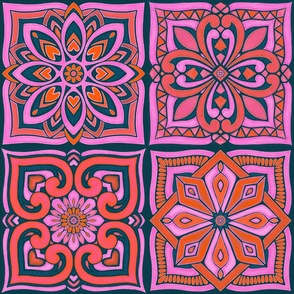 Moroccan Tiles - flamingo