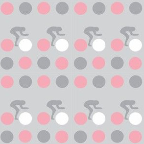 Cycle Racers Pink Grey Dot