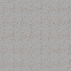 Orange outline leaves on grey background