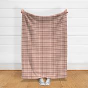 302 $ - Medium scale Wonky plaid in berry pink, chocolate and cream, for apparel and soft furnishings