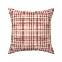 302 $ - Medium scale Wonky plaid in berry pink, chocolate and cream, for apparel and soft furnishings