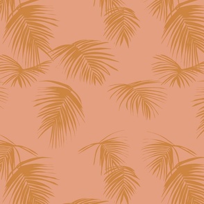 natisha tropical palm leaf - pink clay caramel