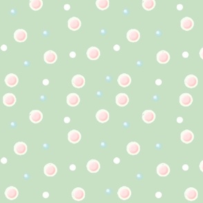 Pink Dots on Green