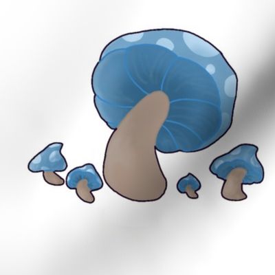 Blue mushrooms