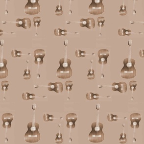 Tumbling Guitars in Brown Retro Boho