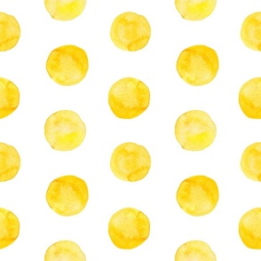 Yellow watercolor polka dot