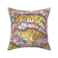 A Tiger Chintz - in pink and grey