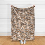 A Tiger Chintz - pale orange and grey