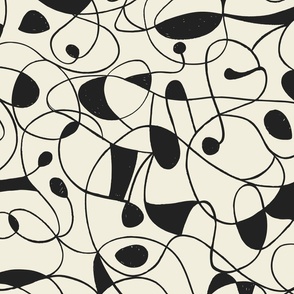 Pilar Abstract Modern Line Art (Black on White) - Large 