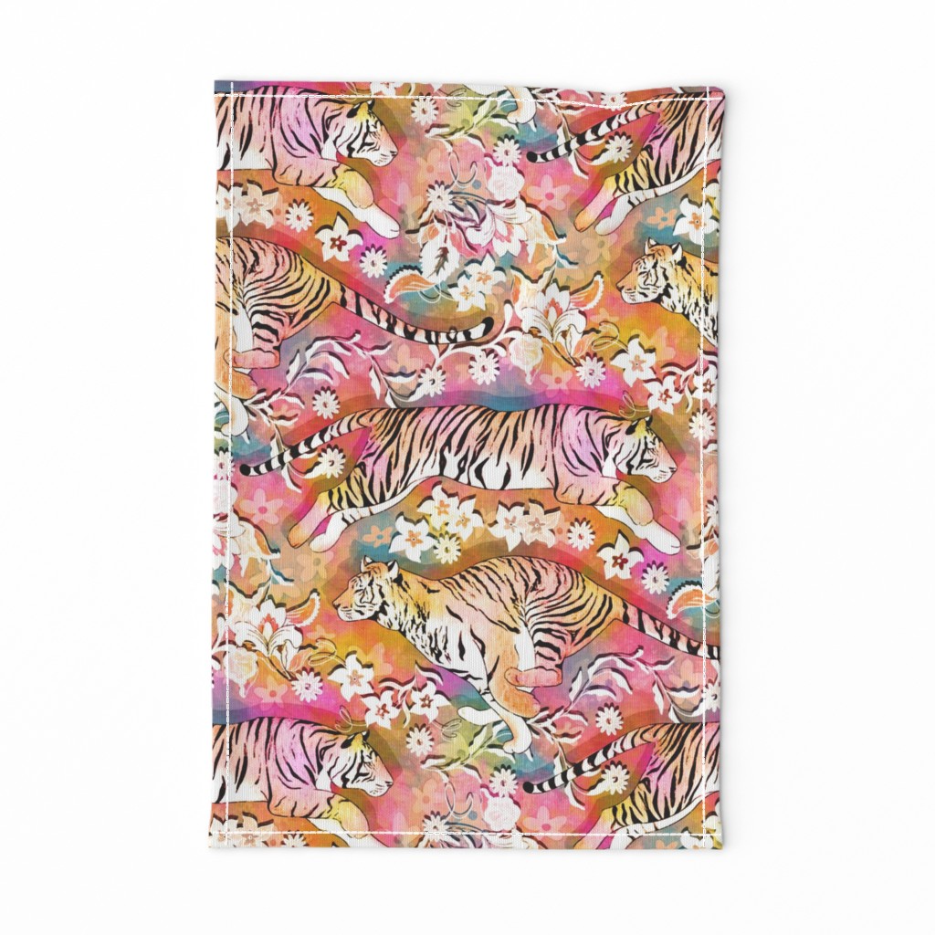 Colorful Jungle Tiger Chintz 