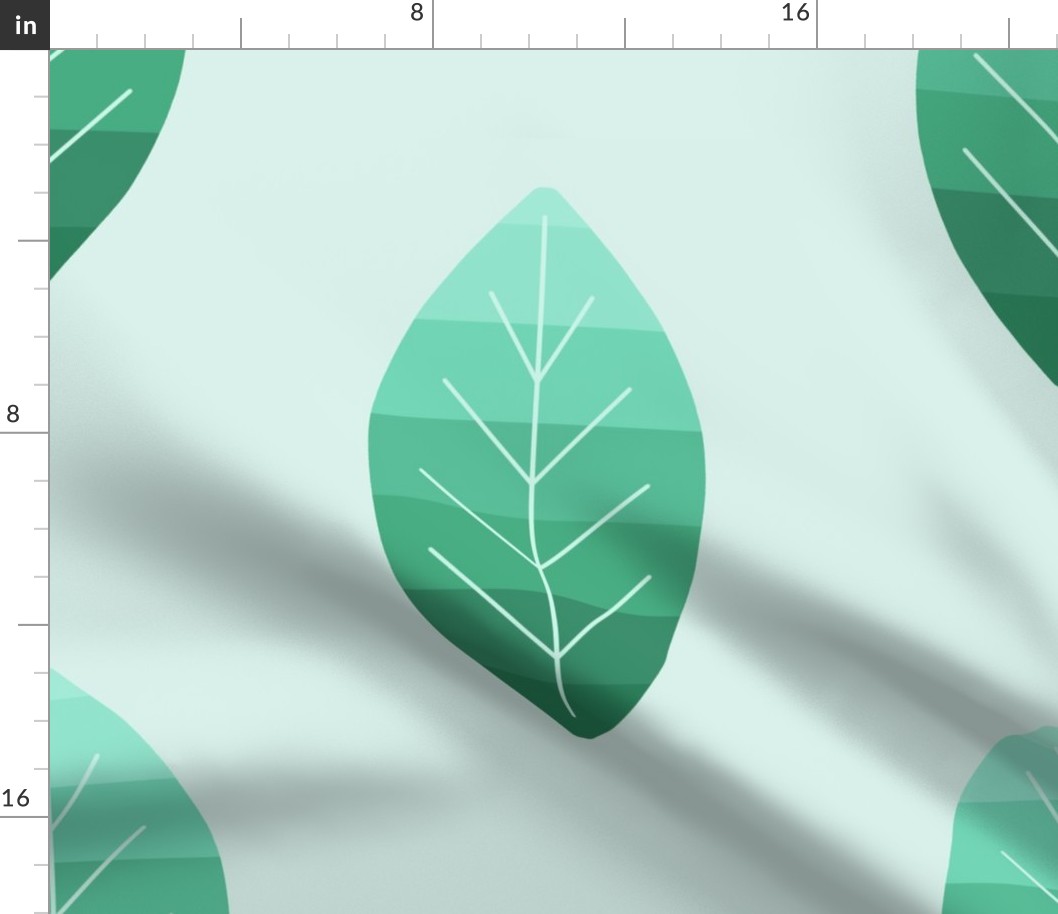 Geometric green leaves wallpaper