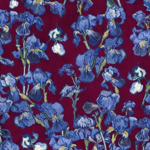 Vincent Van Gogh Irises on plum background