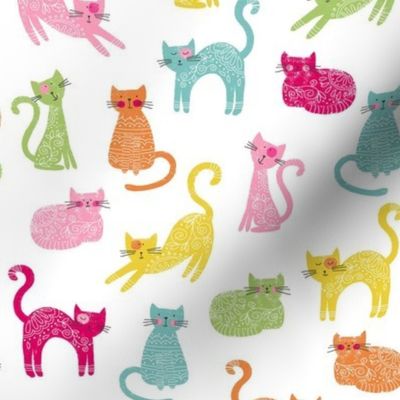 Decorative cats - multi colour