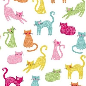 Decorative cats - multi colour