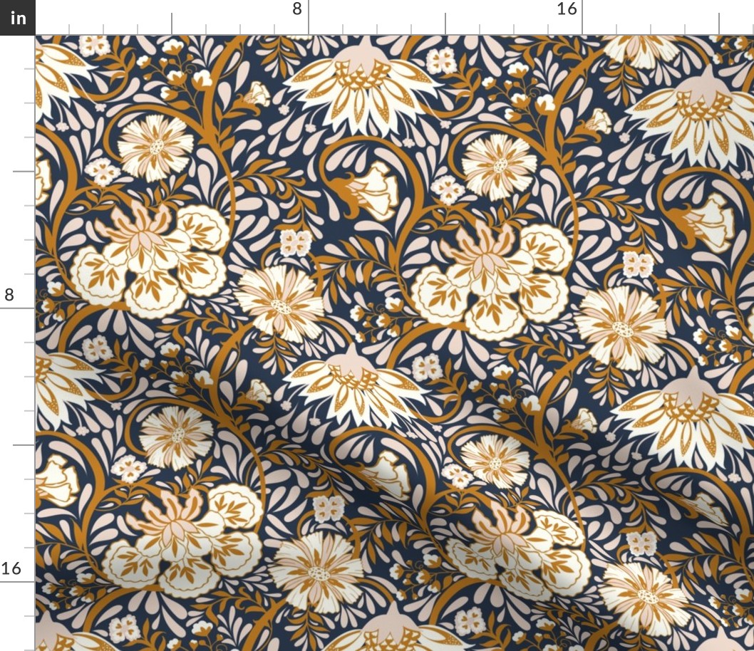 petal solids calm-indian floral-navy-desertsun-blush-small