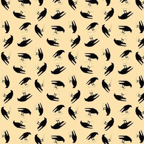Ravens on butter yellow, small